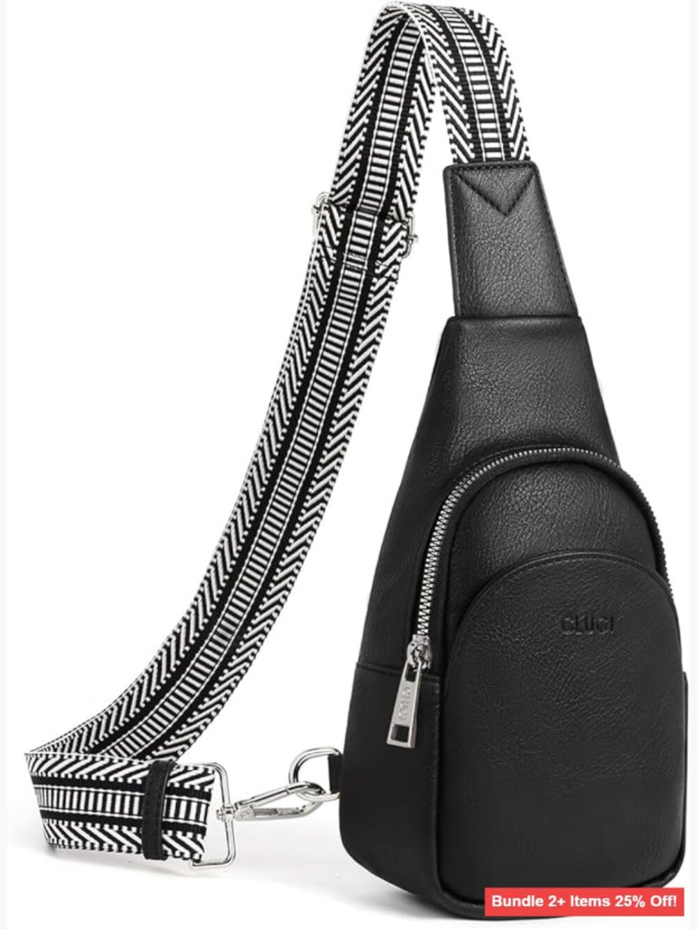 Small Vegan Leather Crossbody Bag Adjustable Strap Multiple Pockets